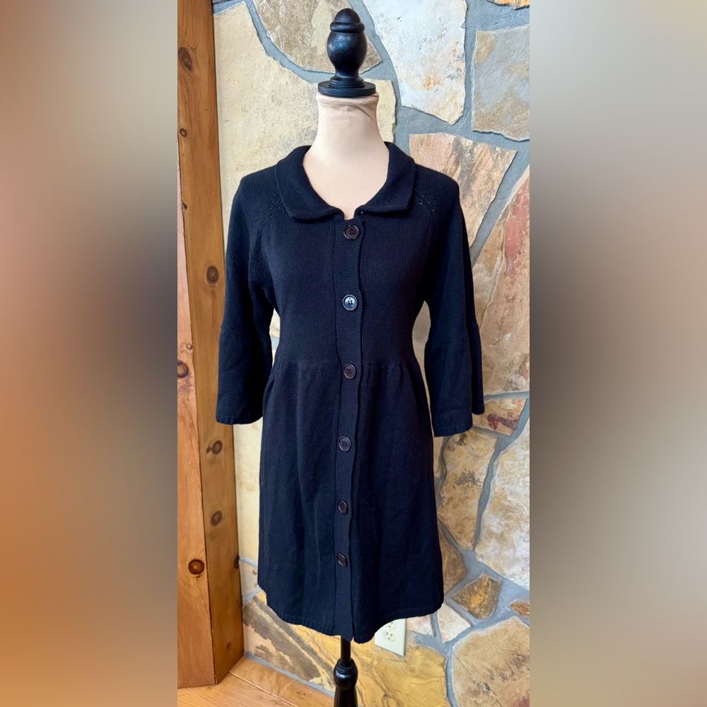 NWT Wool Blend Sweater Dress Coat w/Removable Faux Fur Collar (L) - Picture 4 of 17